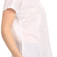Sakkas Vinataey Long Floral Embroidered Short Sleeve Collar Button Down Shirt Top