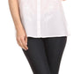 Sakkas Vinataey Long Floral Embroidered Short Sleeve Collar Button Down Shirt Top