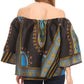 Sakkas Efua Wax Ankara Dutch African Print Pirate Casual Top Colorful
