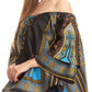 Sakkas Efua Wax Ankara Dutch African Print Pirate Casual Top Colorful