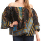 Sakkas Efua Wax Ankara Dutch African Print Pirate Casual Top Colorful