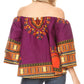 Sakkas Efua Wax Ankara Dutch African Print Pirate Casual Top Colorful