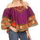 Sakkas Efua Wax Ankara Dutch African Print Pirate Casual Top Colorful