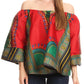 Sakkas Efua Wax Ankara Dutch African Print Pirate Casual Top Colorful