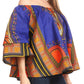 Sakkas Efua Wax Ankara Dutch African Print Pirate Casual Top Colorful