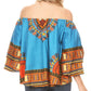 Sakkas Efua Wax Ankara Dutch African Print Pirate Casual Top Colorful