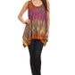 Sakkas Jaida Elegant High Low Tie Dye Tank Top