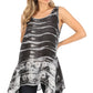 Sakkas Marin Women's Sleeveless Loose Boho Casual Tank Top Blouse Tie-dye & Batik
