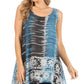 Sakkas Marin Women's Sleeveless Loose Boho Casual Tank Top Blouse Tie-dye & Batik