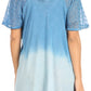 Sakkas Petra Women's Casual Loose Flared Corset Short Sleeve Lace Blouse Top Tunic