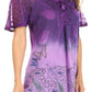 Sakkas Petra Women's Casual Loose Flared Corset Short Sleeve Lace Blouse Top Tunic