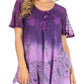 Sakkas Petra Women's Casual Loose Flared Corset Short Sleeve Lace Blouse Top Tunic