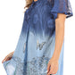 Sakkas Petra Women's Casual Loose Flared Corset Short Sleeve Lace Blouse Top Tunic