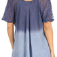 Sakkas Petra Women's Casual Loose Flared Corset Short Sleeve Lace Blouse Top Tunic