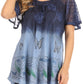 Sakkas Petra Women's Casual Loose Flared Corset Short Sleeve Lace Blouse Top Tunic