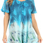 Sakkas Petra Women's Casual Loose Flared Corset Short Sleeve Lace Blouse Top Tunic