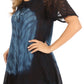 Sakkas Petra Women's Casual Loose Flared Corset Short Sleeve Lace Blouse Top Tunic