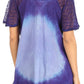 Sakkas Petra Women's Casual Loose Flared Corset Short Sleeve Lace Blouse Top Tunic