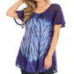 Sakkas Petra Women's Casual Loose Flared Corset Short Sleeve Lace Blouse Top Tunic