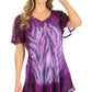 Sakkas Petra Women's Casual Loose Flared Corset Short Sleeve Lace Blouse Top Tunic