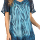 Sakkas Petra Women's Casual Loose Flared Corset Short Sleeve Lace Blouse Top Tunic