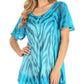 Sakkas Petra Women's Casual Loose Flared Corset Short Sleeve Lace Blouse Top Tunic