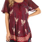 Sakkas Petra Women's Casual Loose Flared Corset Short Sleeve Lace Blouse Top Tunic
