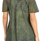 Sakkas Petra Women's Casual Loose Flared Corset Short Sleeve Lace Blouse Top Tunic