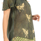 Sakkas Petra Women's Casual Loose Flared Corset Short Sleeve Lace Blouse Top Tunic