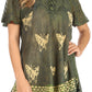 Sakkas Petra Women's Casual Loose Flared Corset Short Sleeve Lace Blouse Top Tunic
