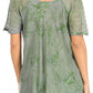 Sakkas Petra Women's Casual Loose Flared Corset Short Sleeve Lace Blouse Top Tunic