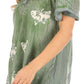 Sakkas Petra Women's Casual Loose Flared Corset Short Sleeve Lace Blouse Top Tunic