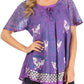 Sakkas Petra Women's Casual Loose Flared Corset Short Sleeve Lace Blouse Top Tunic