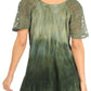 Sakkas Petra Women's Casual Loose Flared Corset Short Sleeve Lace Blouse Top Tunic