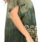 Sakkas Petra Women's Casual Loose Flared Corset Short Sleeve Lace Blouse Top Tunic