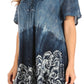 Sakkas Petra Women's Casual Loose Flared Corset Short Sleeve Lace Blouse Top Tunic