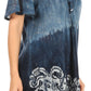 Sakkas Petra Women's Casual Loose Flared Corset Short Sleeve Lace Blouse Top Tunic