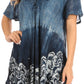 Sakkas Petra Women's Casual Loose Flared Corset Short Sleeve Lace Blouse Top Tunic