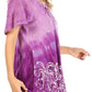 Sakkas Petra Women's Casual Loose Flared Corset Short Sleeve Lace Blouse Top Tunic