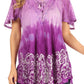 Sakkas Petra Women's Casual Loose Flared Corset Short Sleeve Lace Blouse Top Tunic