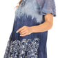 Sakkas Petra Women's Casual Loose Flared Corset Short Sleeve Lace Blouse Top Tunic