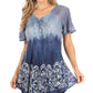 Sakkas Petra Women's Casual Loose Flared Corset Short Sleeve Lace Blouse Top Tunic