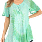 Sakkas Petra Women's Casual Loose Flared Corset Short Sleeve Lace Blouse Top Tunic