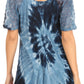 Sakkas Petra Women's Casual Loose Flared Corset Short Sleeve Lace Blouse Top Tunic