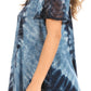 Sakkas Petra Women's Casual Loose Flared Corset Short Sleeve Lace Blouse Top Tunic