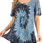 Sakkas Petra Women's Casual Loose Flared Corset Short Sleeve Lace Blouse Top Tunic