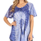 Sakkas Petra Women's Casual Loose Flared Corset Short Sleeve Lace Blouse Top Tunic