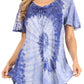 Sakkas Petra Women's Casual Loose Flared Corset Short Sleeve Lace Blouse Top Tunic