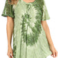 Sakkas Petra Women's Casual Loose Flared Corset Short Sleeve Lace Blouse Top Tunic