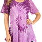 Sakkas Petra Women's Casual Loose Flared Corset Short Sleeve Lace Blouse Top Tunic